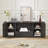 64-Inch Wavy TV Stand, Rounded Sideboard, Storage Cabinet, Wooden Vertical Stripe Cabinet For Living Room/Bedroom/Entryway.-1604617306