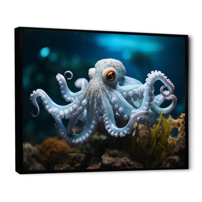 Blue Octopus Serene Submersion - Octopus Framed Wall Art