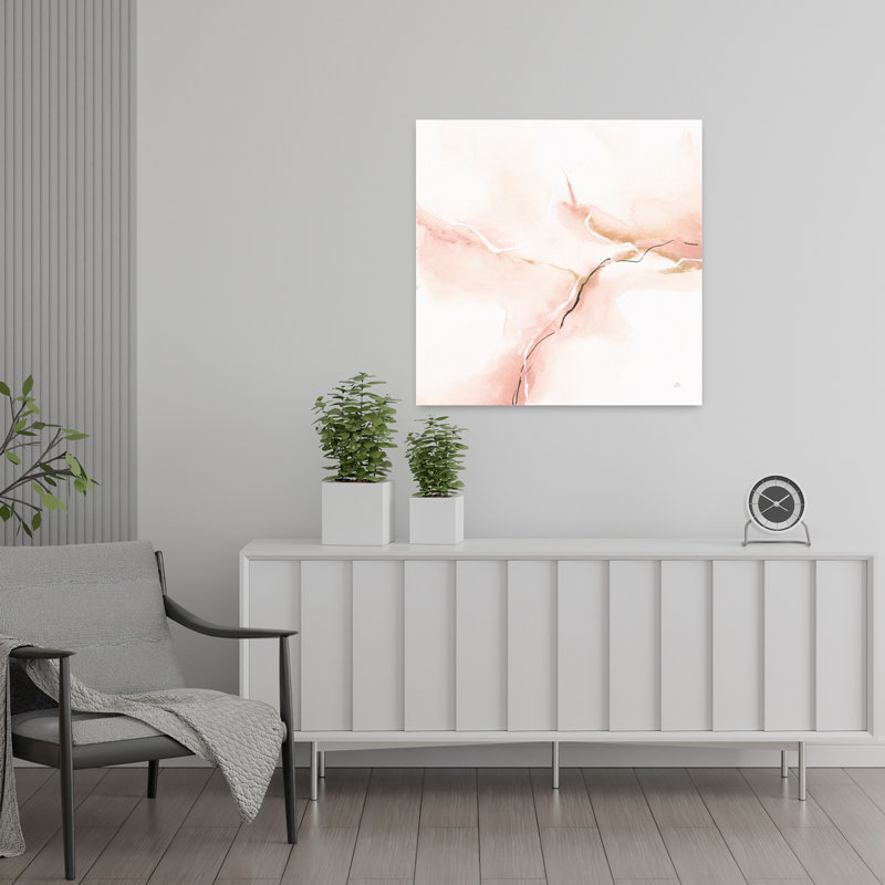 Marbre rose I, art contemporain abstrait, H 24 po x l 24 po