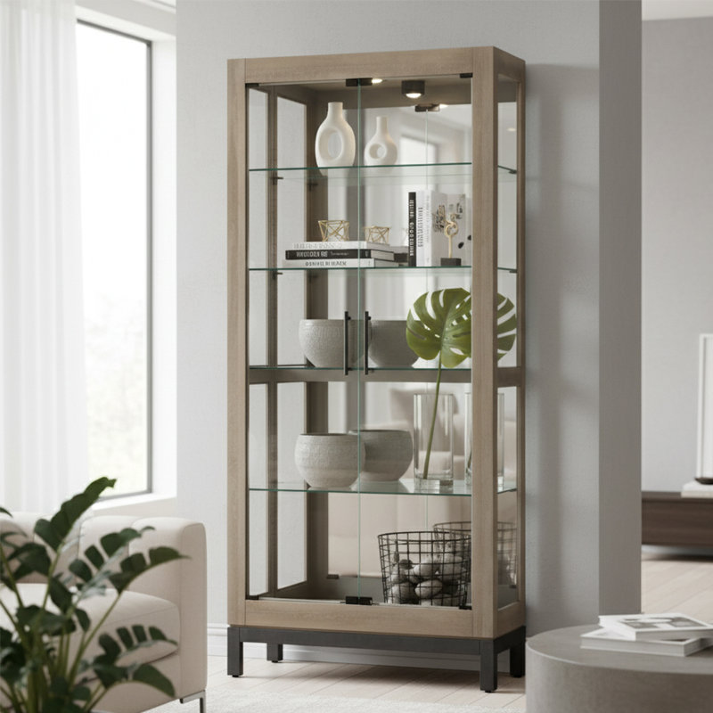 Quinn V Lighted Curio Cabinet