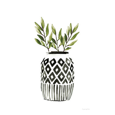 Geometric Vases II Green by Mercedes Lopez Charro - Wrapped Canvas Print