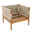 Ensemble de 2 fauteuils club d'extérieur avec corde beige à motif de losanges, finition teck