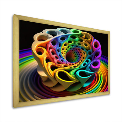 Spirale néon arc-en-ciel 3D