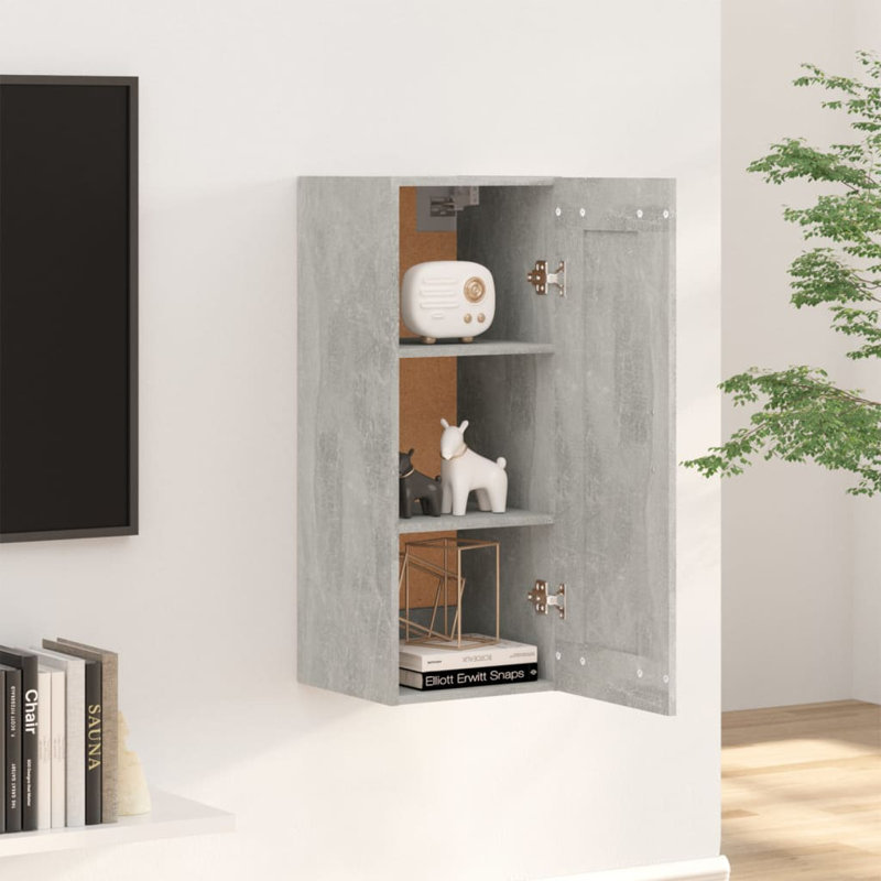 Kanesu Display Cabinet China Cabinet, 60cm H x 80cm W x 31cm D, Grey Sonoma