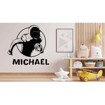 Large Custom Name American Football wall decal Sport Wall Decal Kids Decal Personalized Gifts wall Vinyl Wall Sticker Boy Room 623DLU