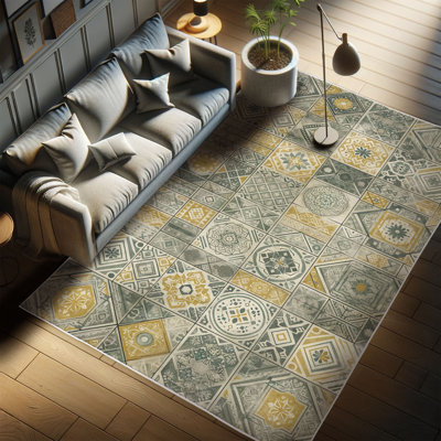Machine Printed 177cm X 122cm Area Rug