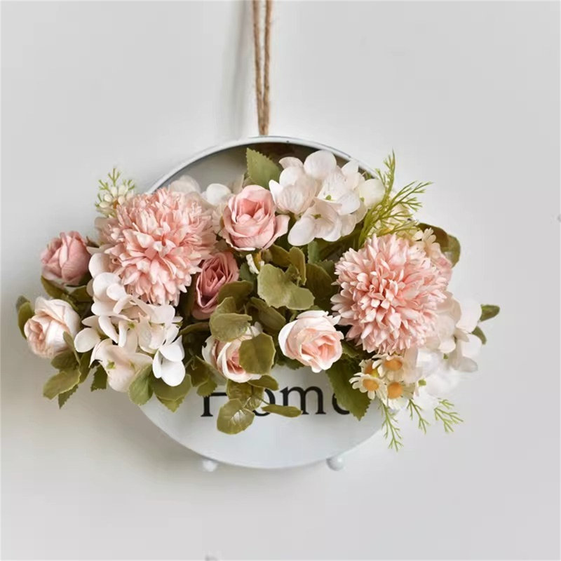 Couronne de linteau artificielle à fleurs séchées