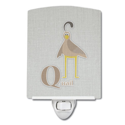 Alphabet Q for Quail Ceramic Night Light