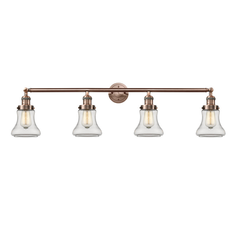 Lumière de vanité de 4-lumière Reyhani, Antique Copper, Clear