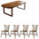 Solid wood round corner dining table rectangular