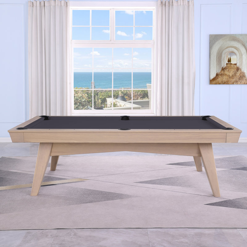 Table de billard en ardoise avec plateau de salle à manger ModArt, 8 pi, Gris anthracite, Bois flotté