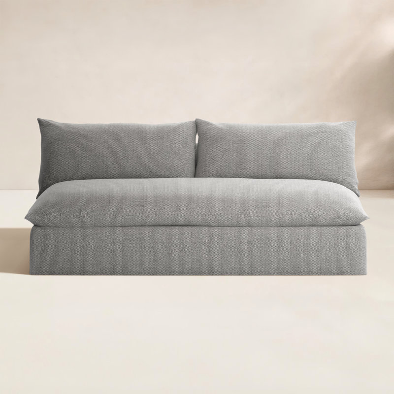 Jovian 72'' Wide Aluminum Loveseat with Cushions, Faye Ash