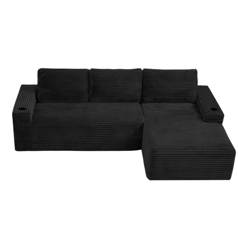 104 Inch Cloud Sectional Couch,Modern Modular Sectional Sofa With Deep Seat,Corduroy Boneless Couches With L-Shape Chaise For Living Room Bedroom,No Assembly Required