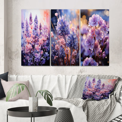 «Meadow Lavender Enchantment», 3 pièces sur toile