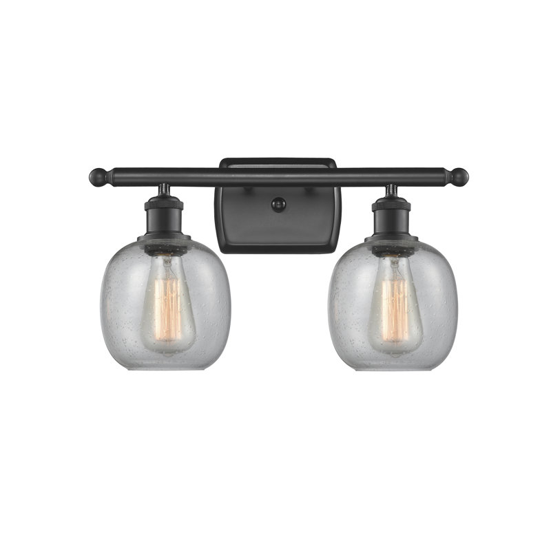 Éclairage de salle de bain à intensité variable 2 lumières Carlucci, Noir mat, Ampoule DEL 6 watts Vinage