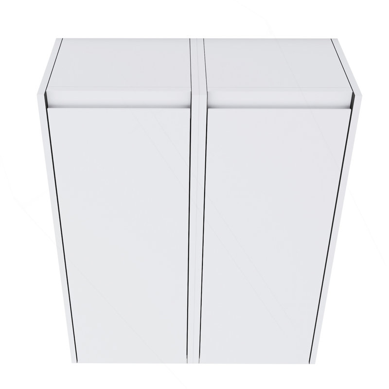 12" Bathroom Side Cabinet, 2-Soft Close Doors, Float Mounting Design, 12*2(KD-Packing), White