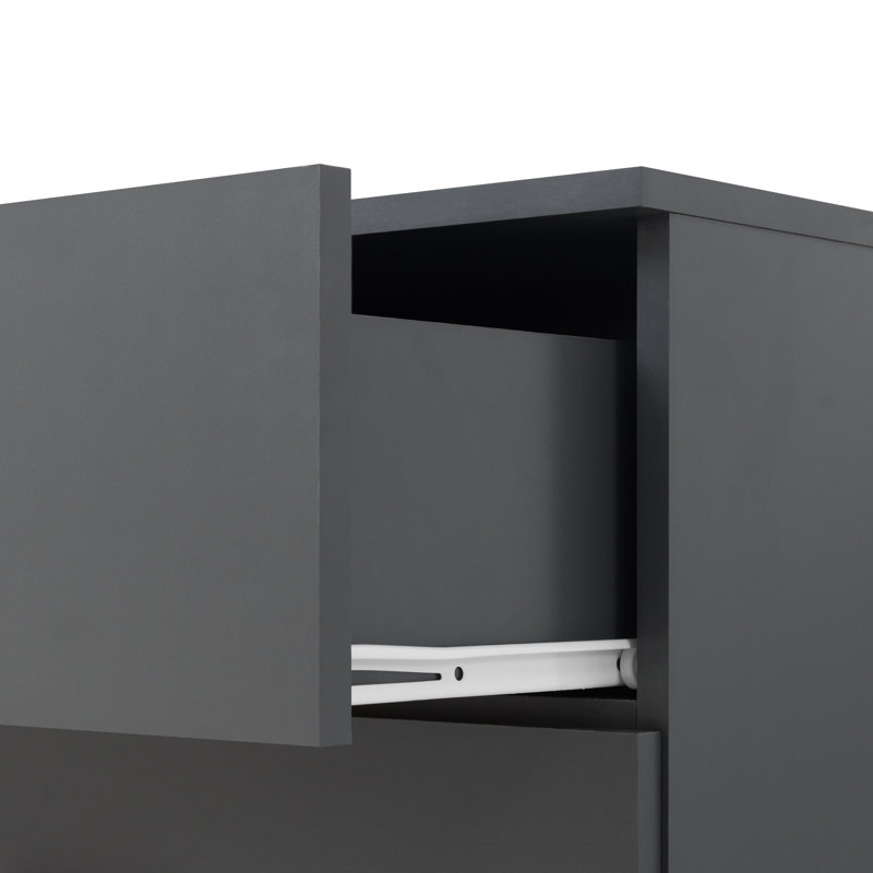 Willette 60cm W 3 - Drawer Chest of Drawers, Dark Grey