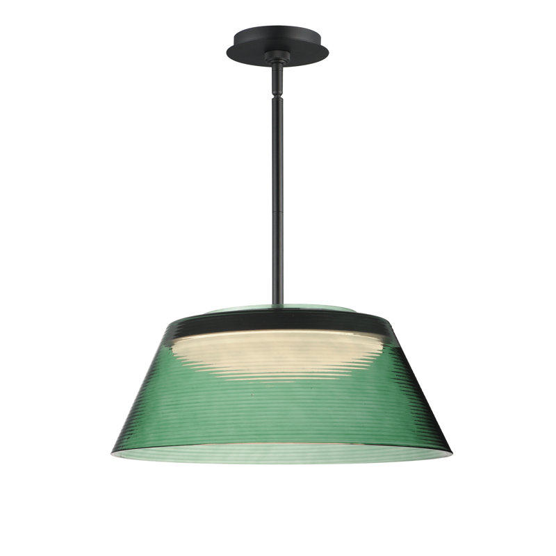 Luminaire suspendu simple Jensen, Vert, Noir