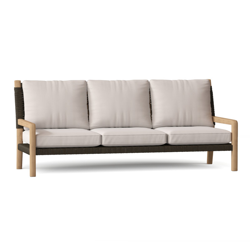Hudson Outdoor 3 - Seat Patio Sofa, Canvas Canvas Sunbrella® Canvas, Charcoal Lace