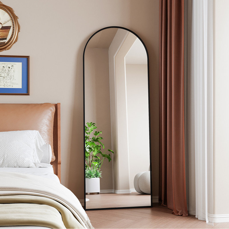 Metal Mirror, 162*53, Arch, Black