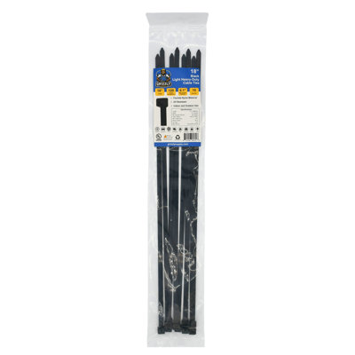 18" 120lb Light Heavy-Duty Cable Tie 10/bag