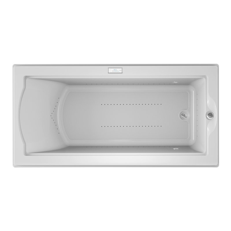 Fuzion® 70.75" x 35.5" Drop in/Undermount Air Tub, White, Right