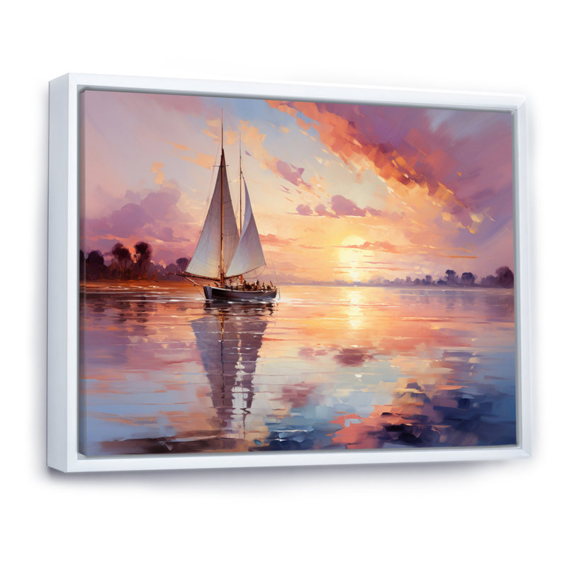 Voilier de rêve Regatta III - impression, Cadre flottant blanc, H 30 po x l 40 po x P 1,5 po