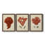 Antique Red Coral I - ensemble de 3 peintures sur toile encadrées-439793267-439793165