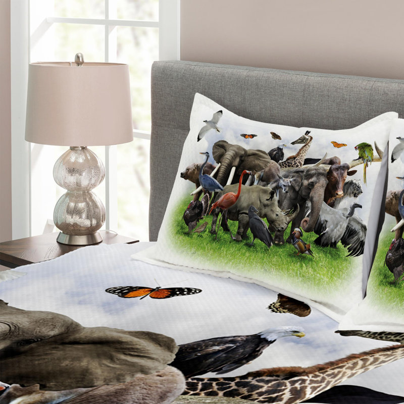 Eclectic Polyester Coverlet, Queen Coverlet + 2 Shams