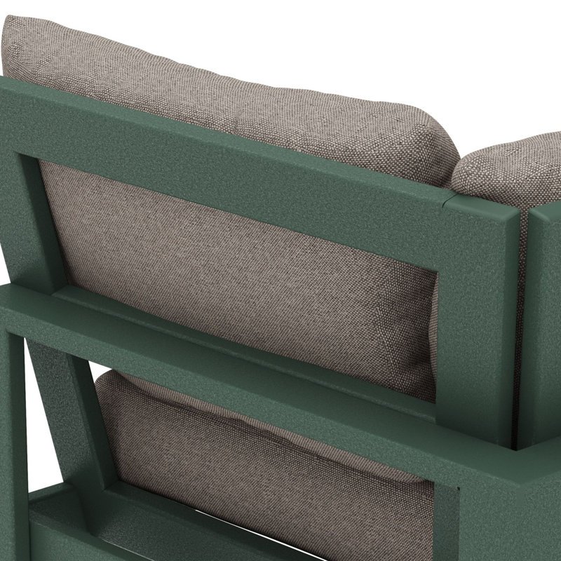 Chaise de coin modulaire POLYWOOD® Edge, Revolution® tweed patiné, Vert