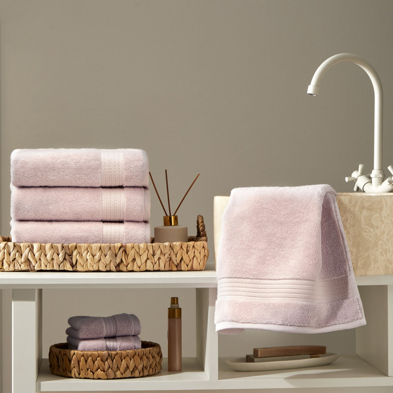 Serviette 4 pièces Ozxilek 16 x 30 575 g / m² - 100% coton turc, velours doux de luxe, séchage rapide et absorbant, résistant à la décoloration, serviette en coton confortable