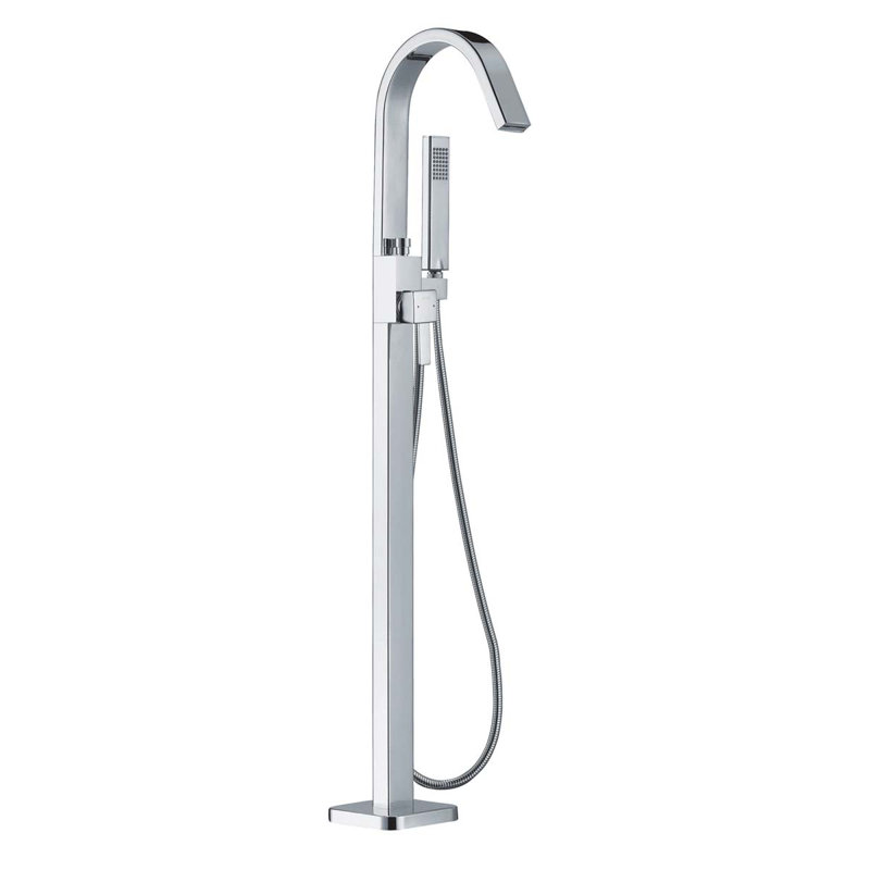 Trebeck 1 Handle Floor Waterfall Faucet Bath Filler with Diverter