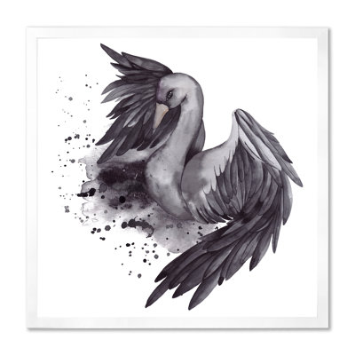 5_ cygne noir avec ailes ouvertes II - reproduction d'art sur toile traditionnelle