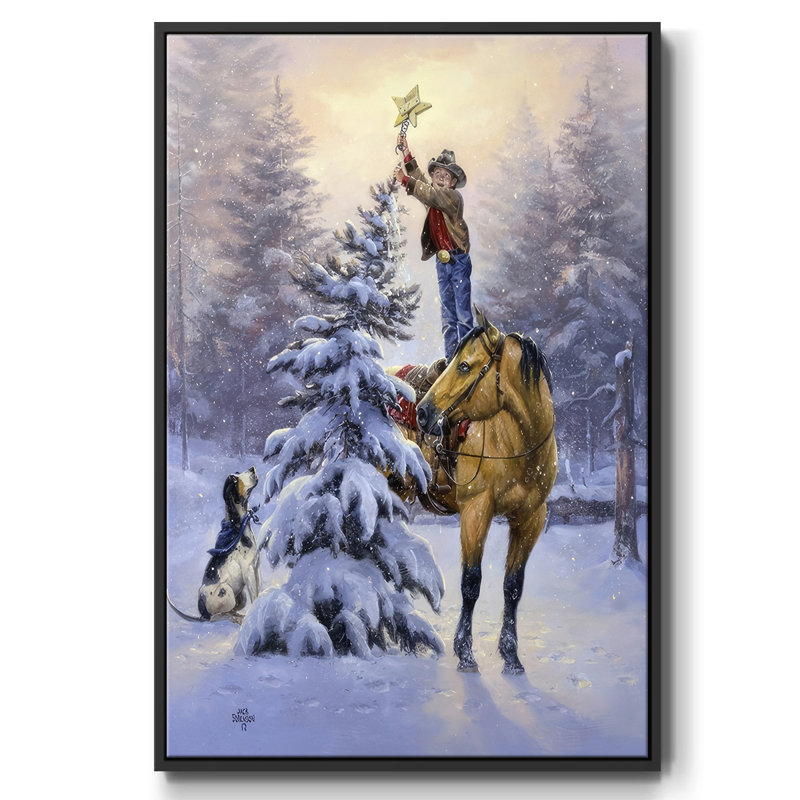 Toile tendue encadrée par l'artiste, Cadre flottant noir, H 41 po x l 27 po x P 1,5 po