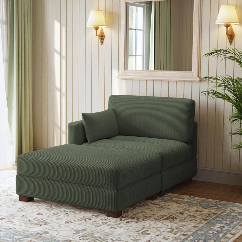 Bentura Chaise Lounge, Left Hand Facing, Green