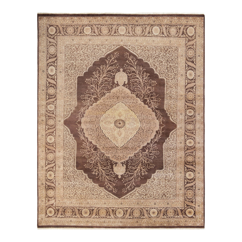 Tapis unique en laine noué à la main 8 pi 4 po x 10 pi 7 po Daamin Mogul New Age