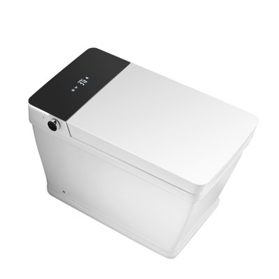 T505-WH Smart Toilet, One Piece Square Seat Toilet with Cleaning Mode & Warm Air Dryer