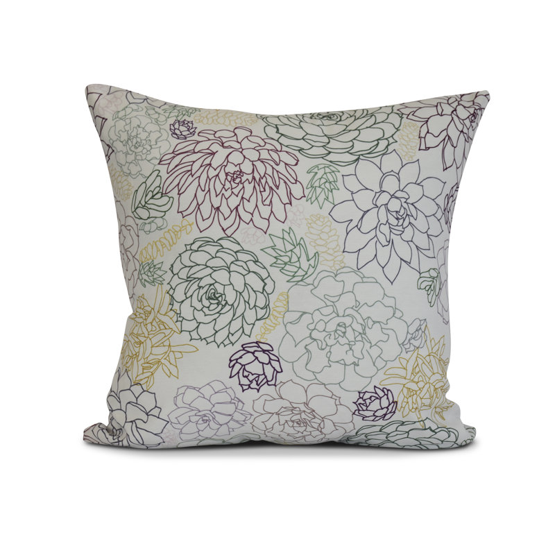 Coussin Floral, H 18 po x l 18 po x P 3 po, Mauve
