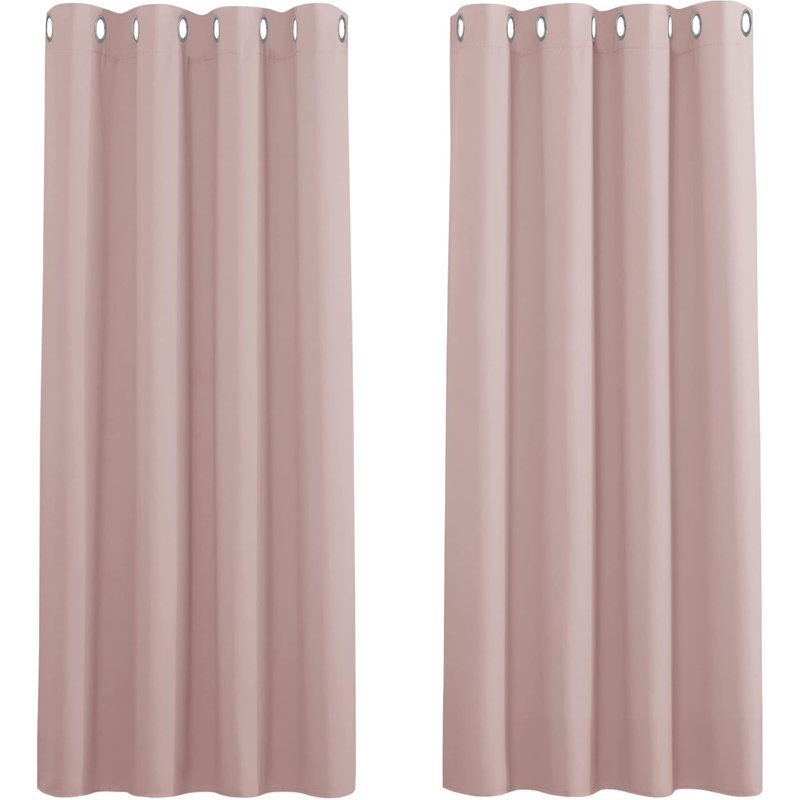 Blackout Curtain Pair, Baby Pink