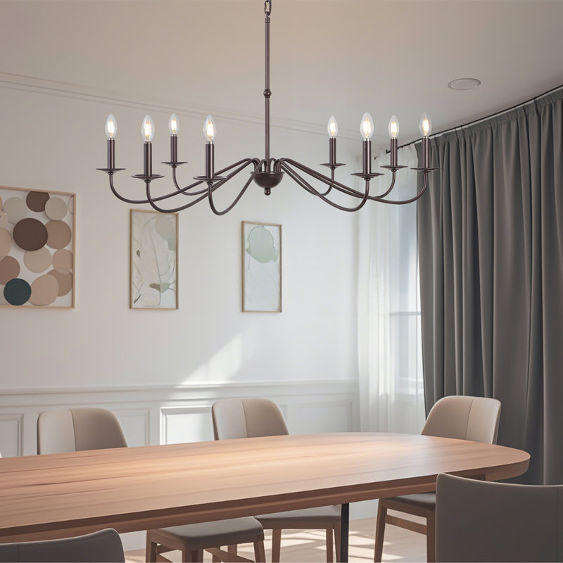 Lustre Wicklow Bohemian Farmhouse, Bronze frotté à l'huile, H 22,5 po x l 40 po x P 40 po