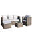 Outdoor garden patio furniture 4-piece pe rattan wicker sofa set with cushions and coffee table - shallow gray.