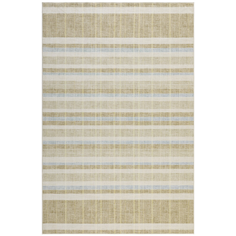 Tapis lavable à carreaux à poils courts avec envers antidérapant, Riz chameau, 10*13ft