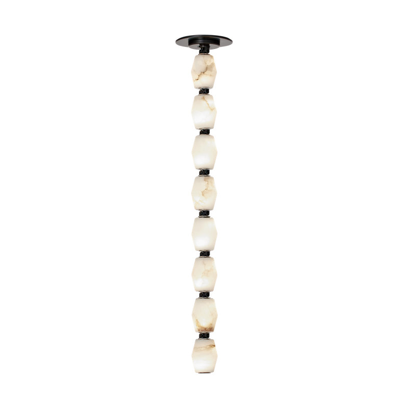 Sean Lavin Collier 24 Pendant in Polished Nickel with Alabaster shade, Bronze, 2700K
