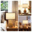 Ensemble de 2 lampes de table en rotin naturel avec ampoule à DEL, lampes de table de chevet Boho tissées à la main pour chambre à coucher, salon, bureau, décor de ferme