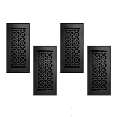 PAQUET de 4 ouvertures de conduit d'air 4 po x 10 po Achtek (ouverture totale de 5 1/2 po x 11 3/4 po)