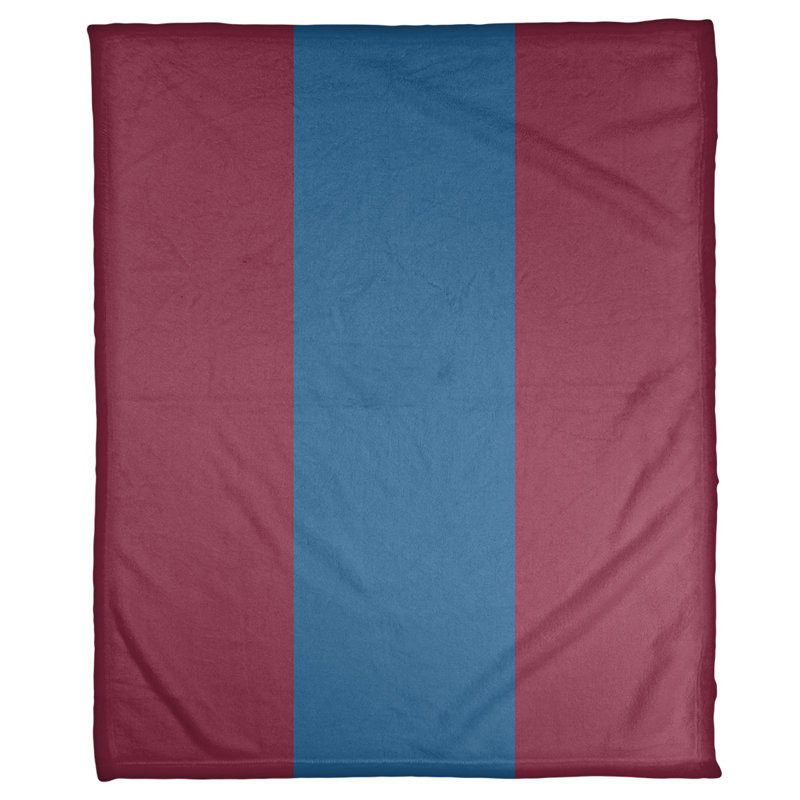 Quilted Throw Blanket, 30" x 40", Burgundy/Blue/Burgundy, Mink Touch