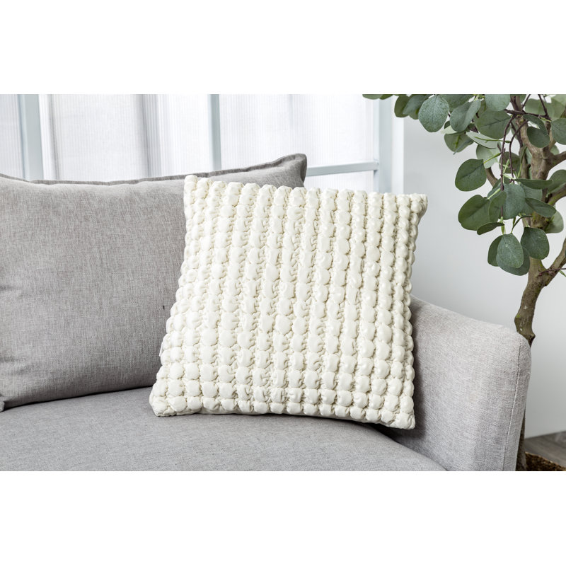 Housse de coussin carré en velours et insert, Blanc