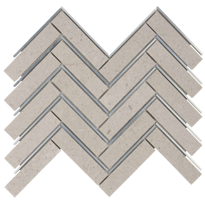 1" x 12" Natural Stone Mosaic Sheet Tile, Gray