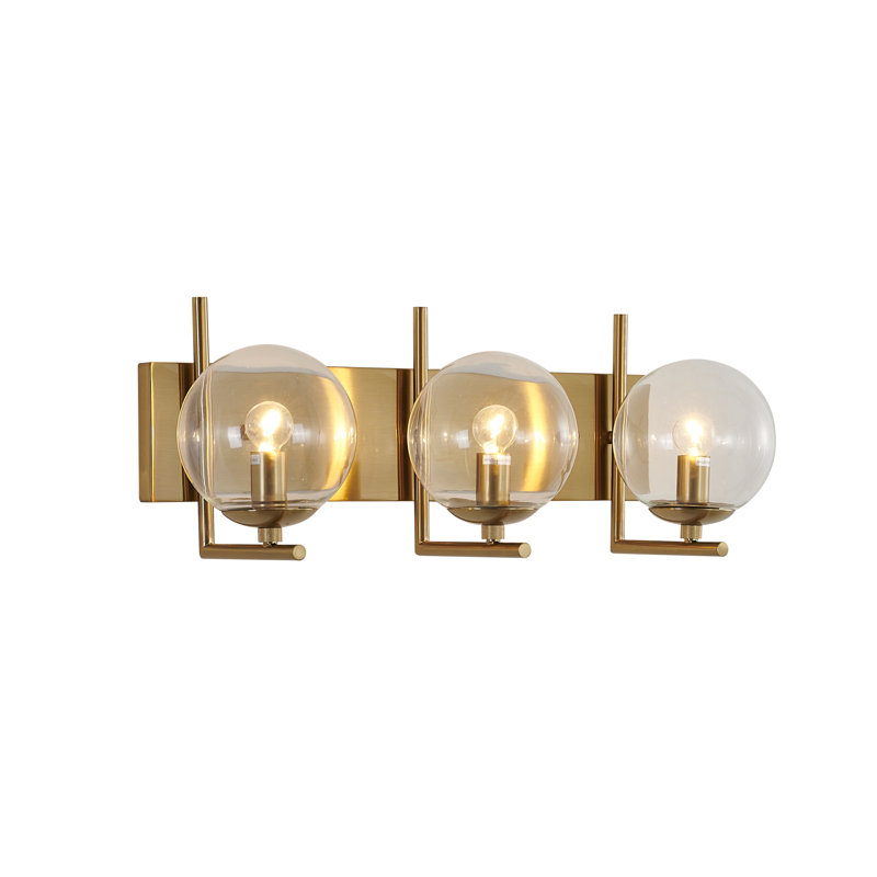 Maltby 3 Light Gold Wall Sconce With  Glass Globe Shades