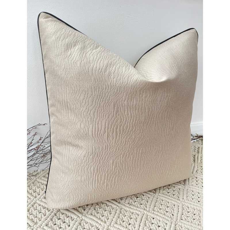 Abstract Cream Square Cushion Cover